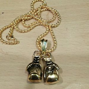 Boxing double glove necklace
